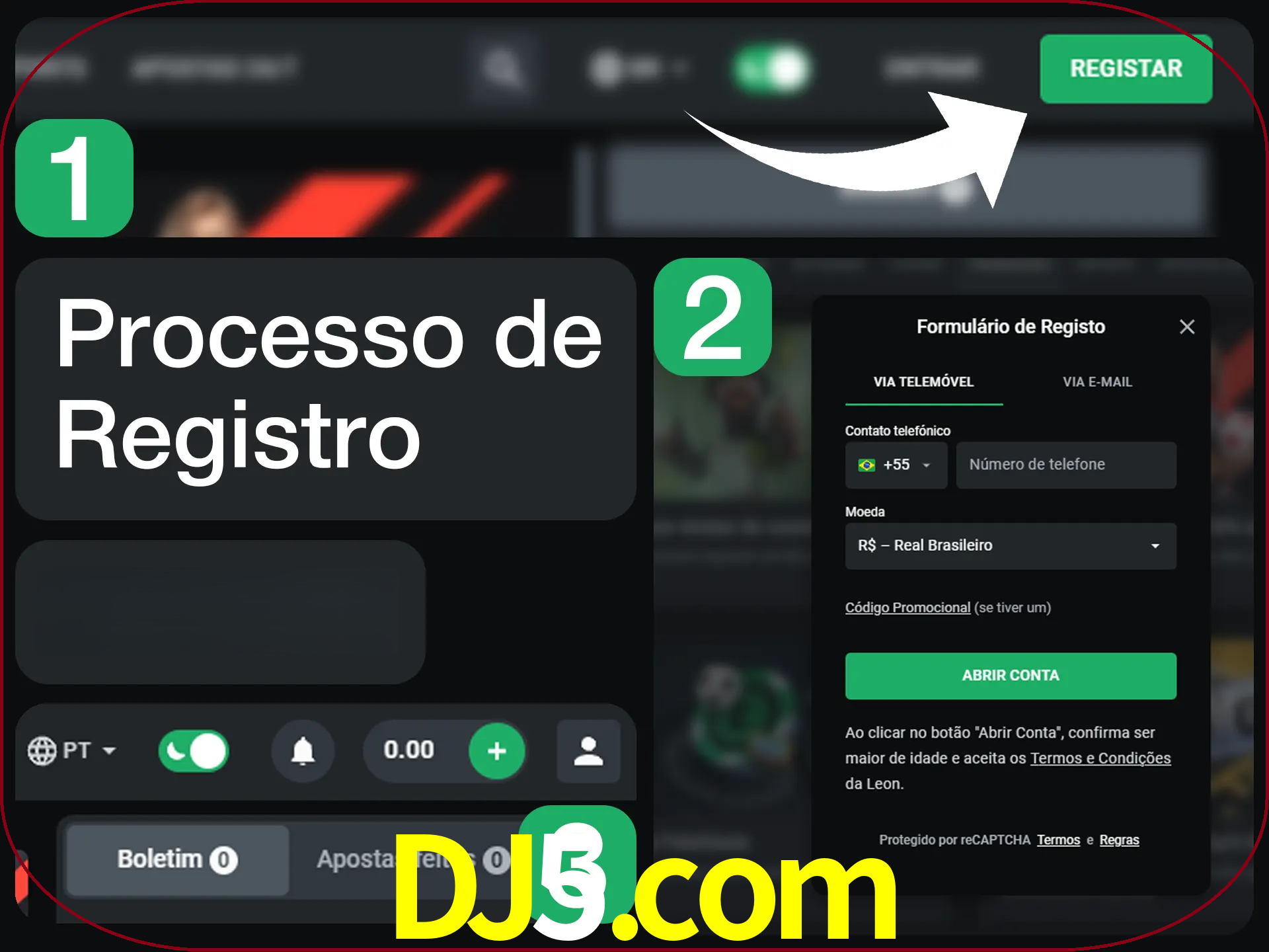 O processo de registro na LeonBet é simples.